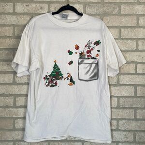 Looney Tunes Warner Bros. 1997 Christmas t-shirt shirt